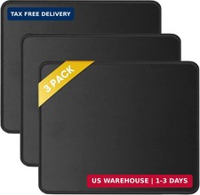 JIKIOU 3 Pack Mouse Pad with Stitched Edge, Perfect Size 10.2x8.3in Black picture