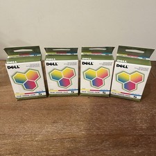 Lot of 4 Genuine Dell Series 5 J5567 Color Ink Cartridges OEM New Sealed picture