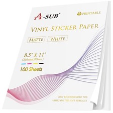 Lot A-SUB Printable Vinyl Sticker Paper Glossy or Matte White / Clear Waterproof picture
