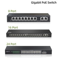 ZOSI 8/16/24 Port Gigabit PoE Switch 2 Gigabit Port Unmanaged Ethernet Switch picture