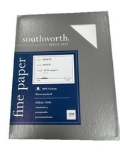 Southworth 25% Cotton Fine Business Paper WHITE 20 lb 8-1/2 x 11 Bond 500 Sheets picture