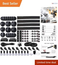Cord Management Organizer Kit Nylon Cable Sleeves Ties Clips for Home Office Car picture