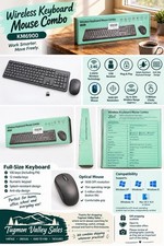 NOS KM6900 Wireless Keyboard Mouse Combo 2.4GHz USB Full Size 1600 DPI picture