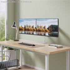 WALI GSDM002 Dual LCD Monitor Desk Mount - White - up to 27
