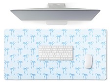 Large Blue Bows Mouse Pads Coquette Kawaii Mouse Pad 31.5 x 15.75 Inches Prep... picture