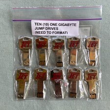Jet Key Style 1 Gigabyte Jump USB Thumb Flash Drive Lot 10 Memory Stick Storage picture