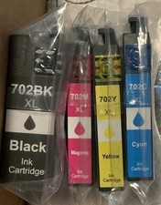 702XL Compatible Ink Cartridge Set Black Cyan Magenta Yellow for Epson 702BK picture