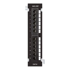 12-Port Mini Vertical Cat6 Patch Panel, 10Gbps Network Panel with Wall Mount ... picture