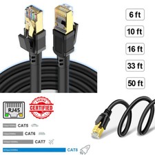 6FT-50FT Cat 8 Ethernet RJ45 Cable 40Gbps Patch LAN Network Gold Plated Lot picture