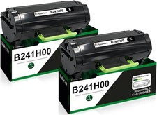 B241H00 Toner Cartridge 2 Pk Black High Yield for Lexmark B2442 B2546 MB2546 picture