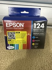Epson 124 (T124120-BCS 4 Ink Cartridges Black,Cyan,Magenta,Yellow  6538 Exp 0627 picture