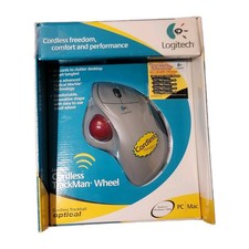 Logitech Cordless TrackMan Wheel Trackball PC Mac Computer Mouse OPEN BOX picture