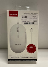 Macally UCDYNAMOUSEW USB-C Optical Mouse White Quiet Click Brand New  picture
