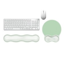 Ergonomic Gel Keyboard Wrist Rest Mouse Pad Set NonSlip PU Base Green picture