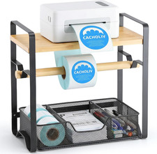 Label Holder for Thermal Printer - Sticker Roll Dispenser with Drawer - Shipping picture