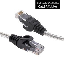 25Ft CAT6A Patch Cable Armored Anti-Rodent Slim 28AWG picture