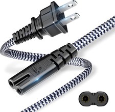 Power Cord,Short 2 Prong Power Cable 16.4ft/5m AC Power Cable 7A 125V 18AWG E... picture
