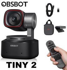 OBSBOT Tiny 2 Tiny2 Webcam 4K Voice Control PTZ AI Tracking with Remote Control picture