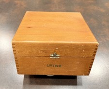 Vintage 1980s UPTIME Disk Monthly Wooden Floppy Disk Storage Box Retro Computer picture