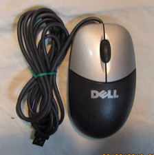 DELL BLACK AND SILVER USB OPTICAL MOUSE WITH SCROLL WHEEL M-UVDEL1 m-10 m-9 m-8 picture
