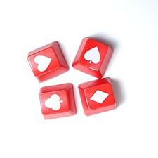 4PCS Red ABS keycaps Translucent Keycaps OEM R4 Poker Keycaps Keyboard Parts picture