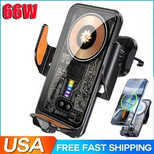66 Phone Charger Fast Wireless Automatic Air Vent Secure Mount Clamp Holder US picture