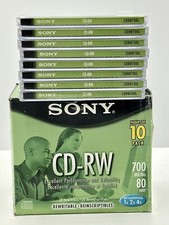 8 Sony CDRW CD Rewritable Discs Open Box 1x 2x 4x 700 Mb 80 Min picture