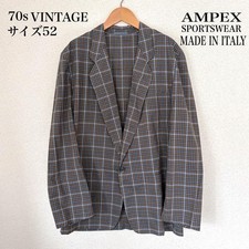 Rare / 70s Italian-Made AMPEX Vintage Check Jacket, Size 52 picture
