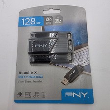 New 3 Pack PNY 128GB Attaché X USB 3.2 Flash Drive, Up to 130MB/s picture