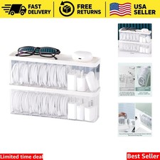 Clear Cable Organizer with 6 Standard and 1 Larger Compartment, 2 Pack picture