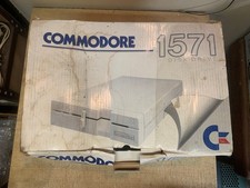 Vintage Commodore 1571 Disk Drive Boxed with Cables and Manual, Powers On picture