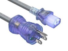 Hospital Grade Power Cord (NEMA 5-15P to IEC320 C13), Gray - 3/6/10/15/25 ft picture