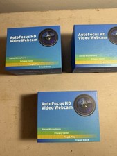 Lot of 3 AutoFocus HD Video Webcams Stereo Mic Privacy Cover Tripod NEW picture