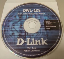 D-Link Dlink DWL-122 USB Wireless CD-ROM Driver Disc Windows 98 ME 2000 XP 2003 picture
