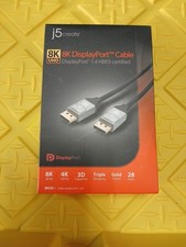 j5create 8K DisplayPort™ 6.6ft Cable New Factory Sealed  picture