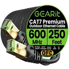 Cat7 Outdoor Ethernet Cable (250ft) SFTP Shielded Foil Twisted Pair, Pure Copper picture