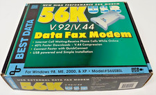 Vintage Best Data 56K USB V.92 V.44 External Data Fax Modem 56USBSL Win 98 XP picture