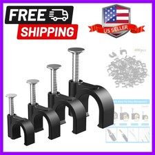400pcs Black Cable Clips 4/6/8/10mm Cable Wire Clips Nail in Cable Clips Cabl... picture