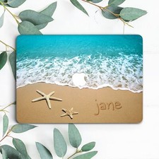 Custom Name Sand Ocean Beach Starfish Hard Case For Macbook Pro 13 15 16 Air 13 picture