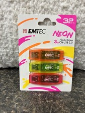 EMTEC NEON C410 USB 2.0 32GB Flash Drive 3-Pack picture