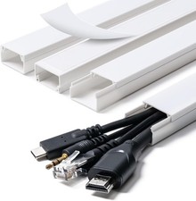 58in Cord Hider Cable Cover 4 Pack 14.5in White Wire Management Cord Concealer picture