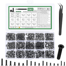 1060 Pcs M1.4 M1.7 M2 M2.5 Micro Laptop Screws Kit，for Electronic SSD | Black Ti picture