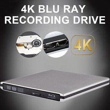 4K UHD Genuine Burner External USB 3.0 Super Slim DVD BD Recorder Drive Silver E picture