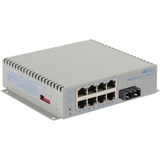 Omnitron Systems OmniConverter Unmanaged Gigabit PoE+ SM SC RJ-45 Ethernet Fiber picture