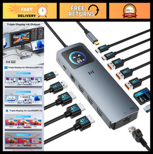 13-in-1 USB C Docking Station - Triple 4K HDMI, 2.5G Ethernet, 100W PD, SD/micro picture
