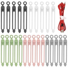 25 Pcs Silicone Cable Ties Reusable Cord Wraps for Charging Cords Computer picture