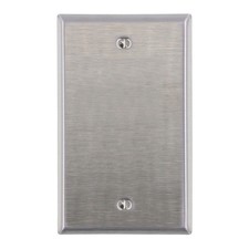 LEVITON 84014-40 1-GANG NO DEVICE BLANK WALLPLATE, STANDARD, STAINLESS STEEL picture