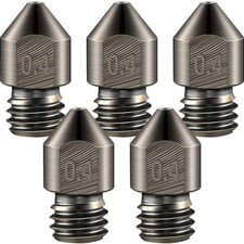 Precision 0.4mm MK8 Nozzles - 5 Piece Hardened Steel Set for 3D Printers picture