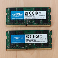 Crucial 32GB (2x16GB) DDR4-2666 PC4-21300 SO-DIMM 260-Pin CT16G4SFD8266 picture