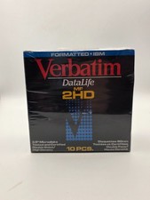 New Sealed Verbatim DataLife 3.5 Floppy Disks 10 Pack IBM Formatted 1.44MB MF2HD picture